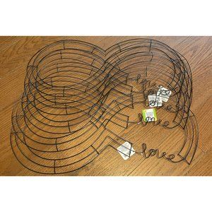 5 Floral Garden Infinity Symbol LOVE Wreath Frame Form Green Wire Craft DIY NEW